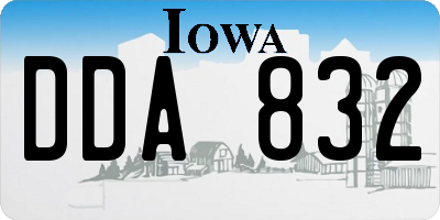 IA license plate DDA832