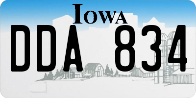 IA license plate DDA834