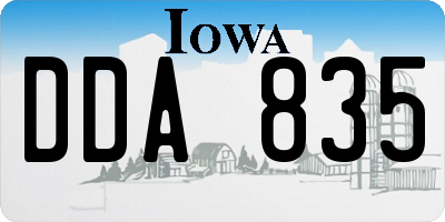 IA license plate DDA835