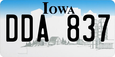 IA license plate DDA837