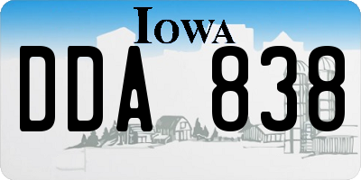 IA license plate DDA838
