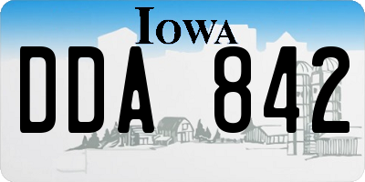 IA license plate DDA842