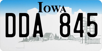 IA license plate DDA845