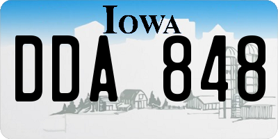 IA license plate DDA848