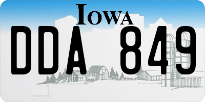 IA license plate DDA849