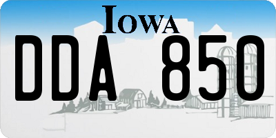 IA license plate DDA850