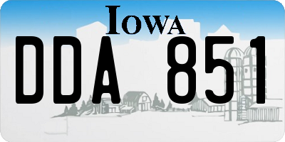 IA license plate DDA851