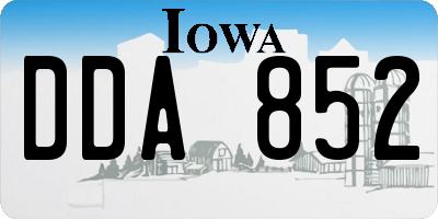 IA license plate DDA852