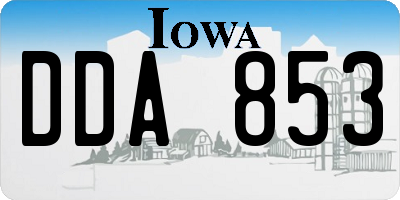 IA license plate DDA853