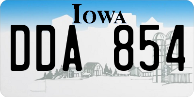 IA license plate DDA854