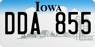 IA license plate DDA855