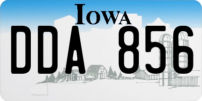 IA license plate DDA856