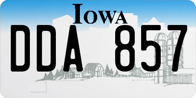 IA license plate DDA857