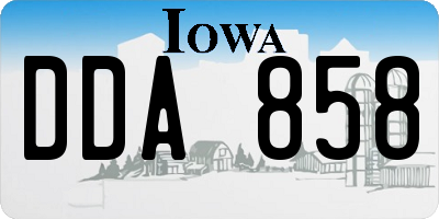 IA license plate DDA858