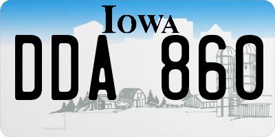 IA license plate DDA860