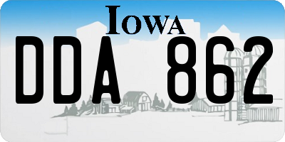 IA license plate DDA862