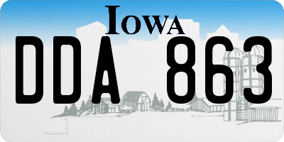 IA license plate DDA863