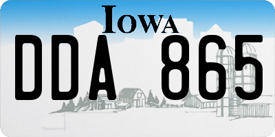 IA license plate DDA865