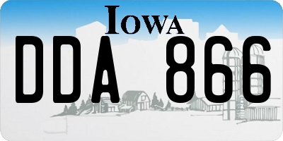 IA license plate DDA866