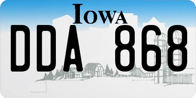 IA license plate DDA868