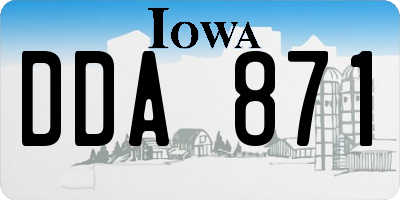 IA license plate DDA871