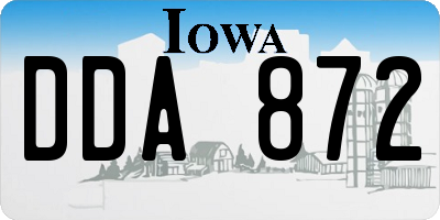 IA license plate DDA872