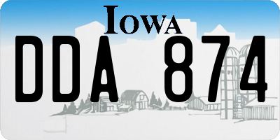 IA license plate DDA874