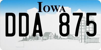 IA license plate DDA875