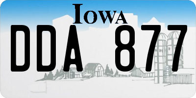 IA license plate DDA877