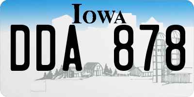 IA license plate DDA878