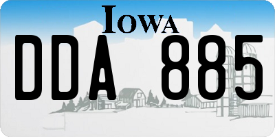 IA license plate DDA885