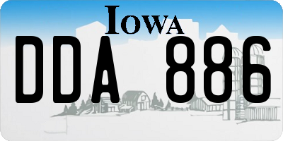 IA license plate DDA886