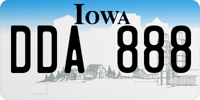 IA license plate DDA888