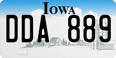 IA license plate DDA889