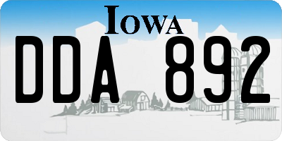 IA license plate DDA892
