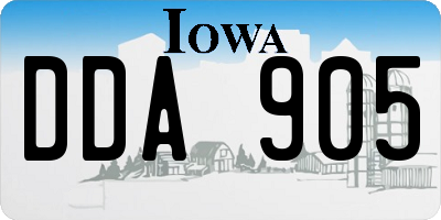 IA license plate DDA905