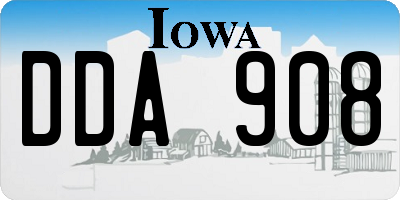 IA license plate DDA908