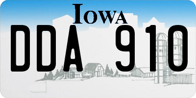IA license plate DDA910