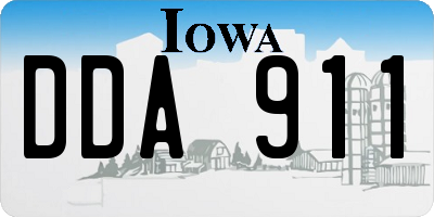 IA license plate DDA911