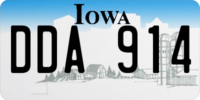 IA license plate DDA914