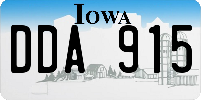 IA license plate DDA915