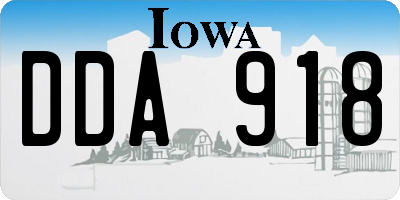 IA license plate DDA918