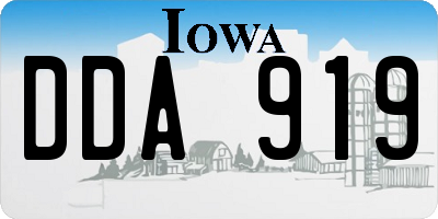 IA license plate DDA919