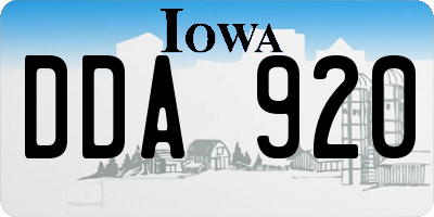 IA license plate DDA920