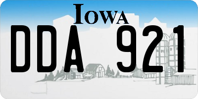 IA license plate DDA921