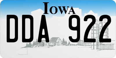 IA license plate DDA922