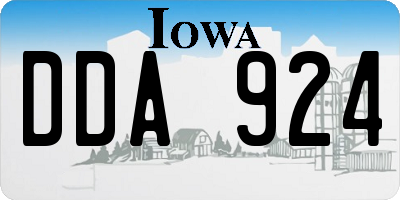 IA license plate DDA924