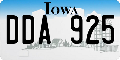 IA license plate DDA925
