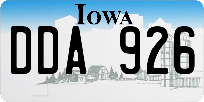 IA license plate DDA926