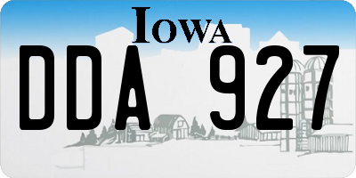IA license plate DDA927